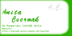 anita csermak business card